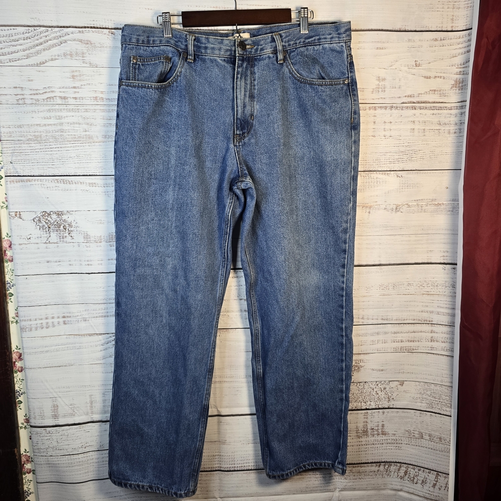 Blue Mountain‎ Mens 38x30 Classic Blue Denim Jeans 100% Cotton Straight Leg